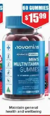 Chemist Warehouse novomins Men's Multivitamin Gummies offer