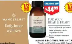 Chemist Warehouse Wanderlust Plant Omega-3 120 Capsule offer