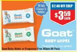 Chemist Warehouse Goat Baby Wipes offer