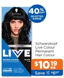 Good Price Pharmacy Schwarzkopf Live Colour Permanent Hair Colour offer