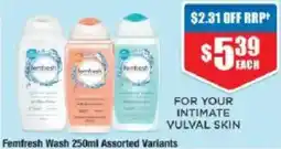 Chemist Warehouse Femfresh Wash Assorted Variants offer