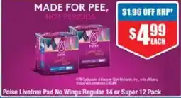 Chemist Warehouse Poise Livefree Pad No Wings offer