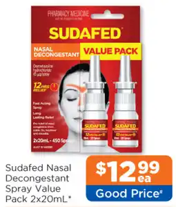 Good Price Pharmacy Sudafed Nasal Decongestant Spray Value Pack offer