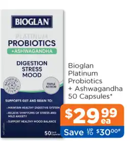 Good Price Pharmacy Bioglan Platinum Probiotics + Ashwagandha offer