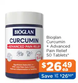 Good Price Pharmacy Bioglan Curcumin + Advanced Pain Relief offer