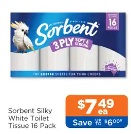 Good Price Pharmacy Sorbent Silky White Toilet Tissue offer
