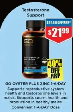 Chemist Warehouse GO OYSTER PLUS ZINC 1-A-DAY offer