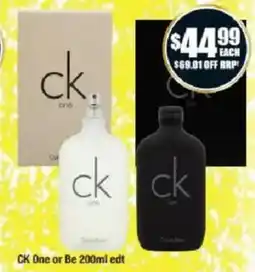 Chemist Warehouse CK One or Be 200ml edt offer