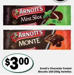 Friendly Grocer Arnott's Chocolate Coated Biscuits Varieties offer