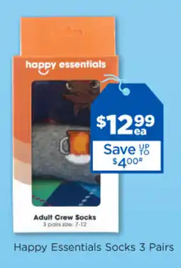Good Price Pharmacy Happy Essentials Socks 3 Pairs offer