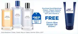 Good Price Pharmacy David Beckham Classic, Classic Blue or Classic Homme EDT offer