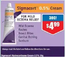 Chemist Warehouse Sigmacort Hydrocortisone Cream 0.5% offer