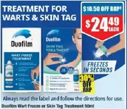 Chemist Warehouse Duofilm Wart Freeze or Skin Tag Treatment offer