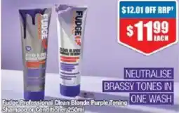 Chemist Warehouse Fudge Professional Clean Blonde Purple Toning Shampoo or Conditioner offer