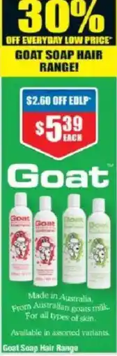 Chemist Warehouse Goat Soap Hair Range offer