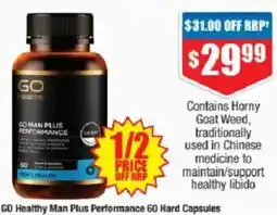 Chemist Warehouse GO Healthy Man Plus Performance 60 Hard Capsules offer