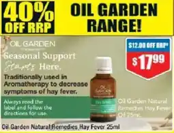 Chemist Warehouse Oil Garden Natural Remedies Hay Fever offer