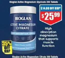 Chemist Warehouse Bioglan Active Magnesium Citrate offer