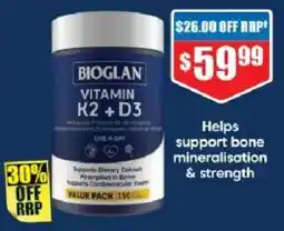 Chemist Warehouse Bioglan Vitamin K2 + D3 offer