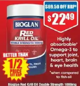 Chemist Warehouse Bioglan Red Krill Oil Double Strength 1000mg offer