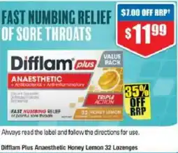 Chemist Warehouse Diffilam Plus Anaesthetic Honey Lemon Lozenges offer