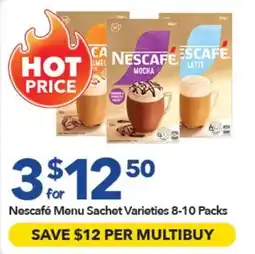 Ritchies Nescafe Menu Sachet Varieties offer