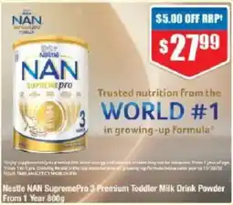 Chemist Warehouse Nestle NAN SupremePro 3 Premium Toddler Milk Drink Powder offer
