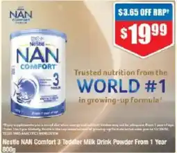 Chemist Warehouse Nestle NAN Comfort 3 Toddler Milk Drink Powder From 1 Year offer