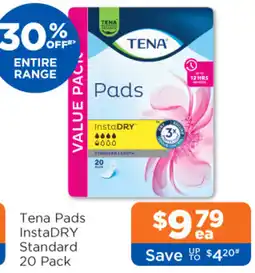Good Price Pharmacy Tena Pads InstaDRY Standard offer