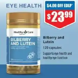 Chemist Warehouse Healthy Care Bilberry and Lutein offer