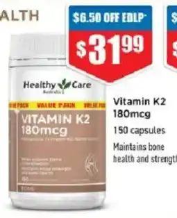 Chemist Warehouse Healthy Care Vitamin K2 offer