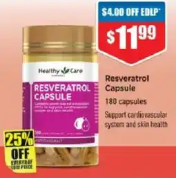 Chemist Warehouse Healthy Care Resveratrol Capsule offer