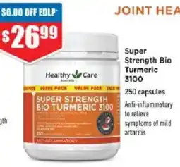 Chemist Warehouse Healthy Care Super Strength Bio Turmeric 3100 offer