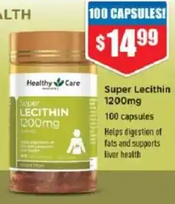 Chemist Warehouse Healthy Care Super Lecithin 1200mg offer