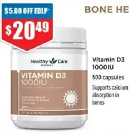 Chemist Warehouse Healthy Care Vitamin D3 1000IU offer