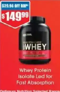 Chemist Warehouse Optimum Nutrition Whey Protein Isolate offer