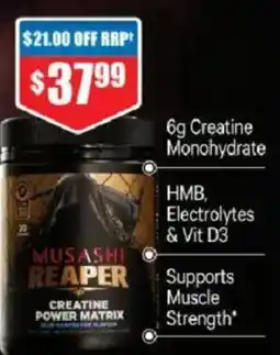 Chemist Warehouse Musashi Reaper Creatine Power Matrix offer