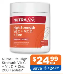 Good Price Pharmacy Nutra-Life High Strength Vit C + Vit D + Zinc offer