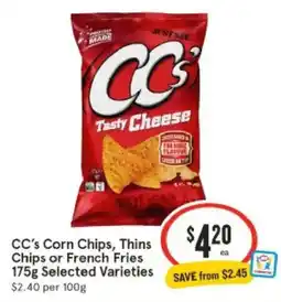 IGA CC's Corn Chips, Thins offer