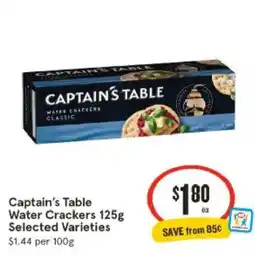 IGA Captain's Table Water Crackers Selected Varieties offer