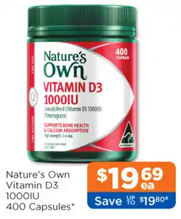 Good Price Pharmacy Nature's Own Vitamin D3 1000IU offer