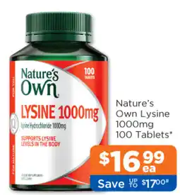 Good Price Pharmacy Nature's Own Lysine 1000mg offer