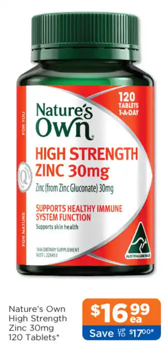 Good Price Pharmacy Nature's Own High Strength Zinc 30mg offer