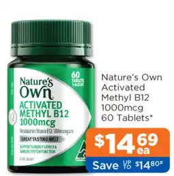 Good Price Pharmacy Nature's Own Activated Methyl B12 offer