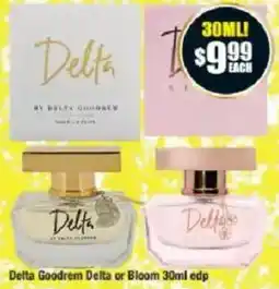 Chemist Warehouse Delta Goodrem Delta or Bloom 30ml edp offer