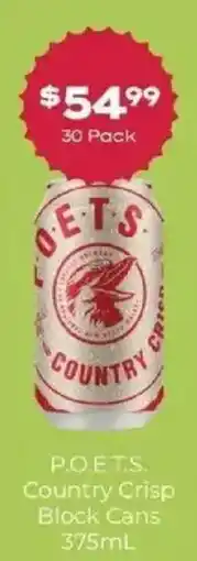IGA Liquor P.O.E.T.S. Country Crisp Block Cans offer