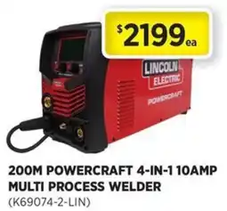 Gasweld Tool Centre Lincoln Electric 200M Powercraft 4-in-1 10amp Multi Process Welder offer