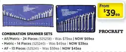 Gasweld Tool Centre Procraft Combination Spanner Sets offer