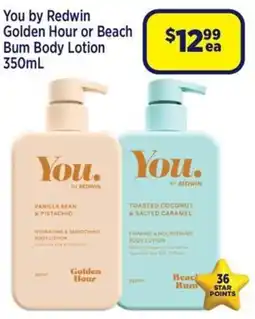 Star Discount Chemist You by Redwin Golden Hour or Beach Bum Body Lotion offer