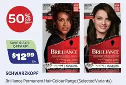 Health Save Schwarzkopf Brilliance Permanent Hair Colour Range offer